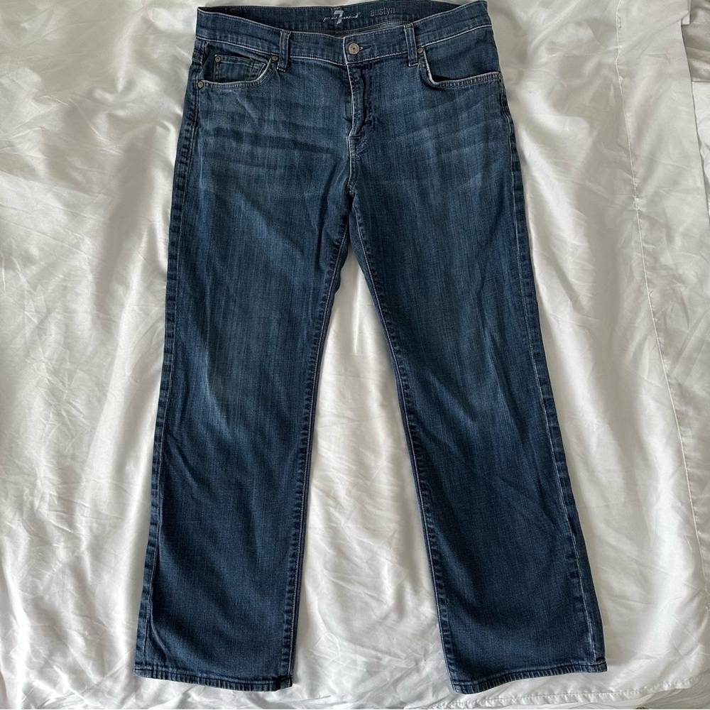 7 For All Mankind Austyn Relaxed Fit Jean Size 34 Men's Los Angeles Dark Wash